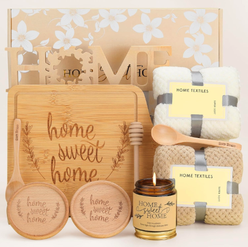 WOD WAH House Warming Gifts New Home,Housewarming Gift,New Home Gifts Ideas,Realtors Closing Gifts for Home Buyers,Home Sweet Home Bamboo Serving Board for Couple Women Men